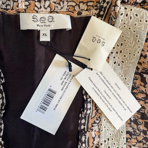 Sea New York Brown and Cream Dress with Lace Detail - Picture 11 of 12